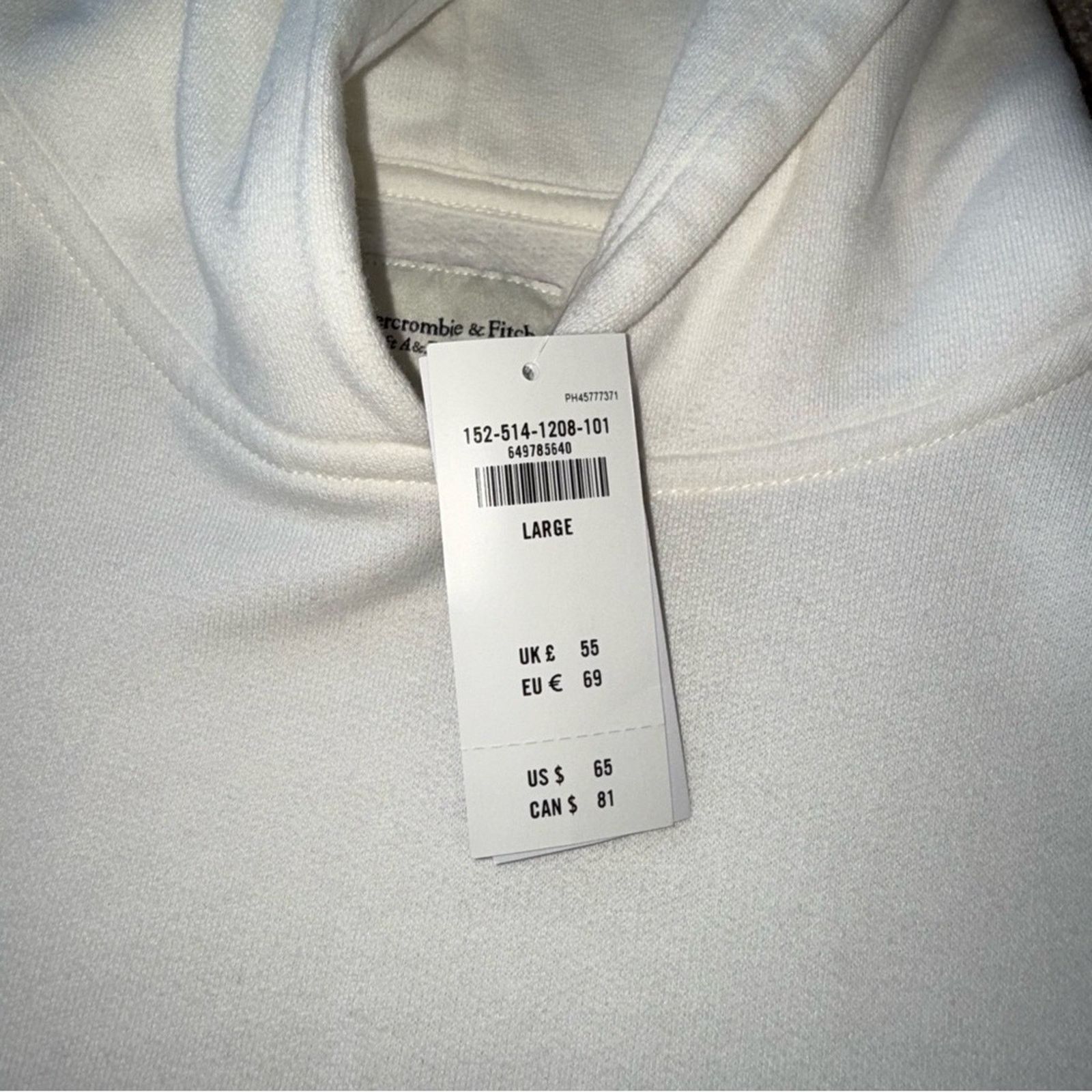 Abercrombie & Fitch NWT! Abercrombie & Fitch - Soft AF White Hoodie - Large Size L / US 10 / IT 46 - 2 Thumbnail