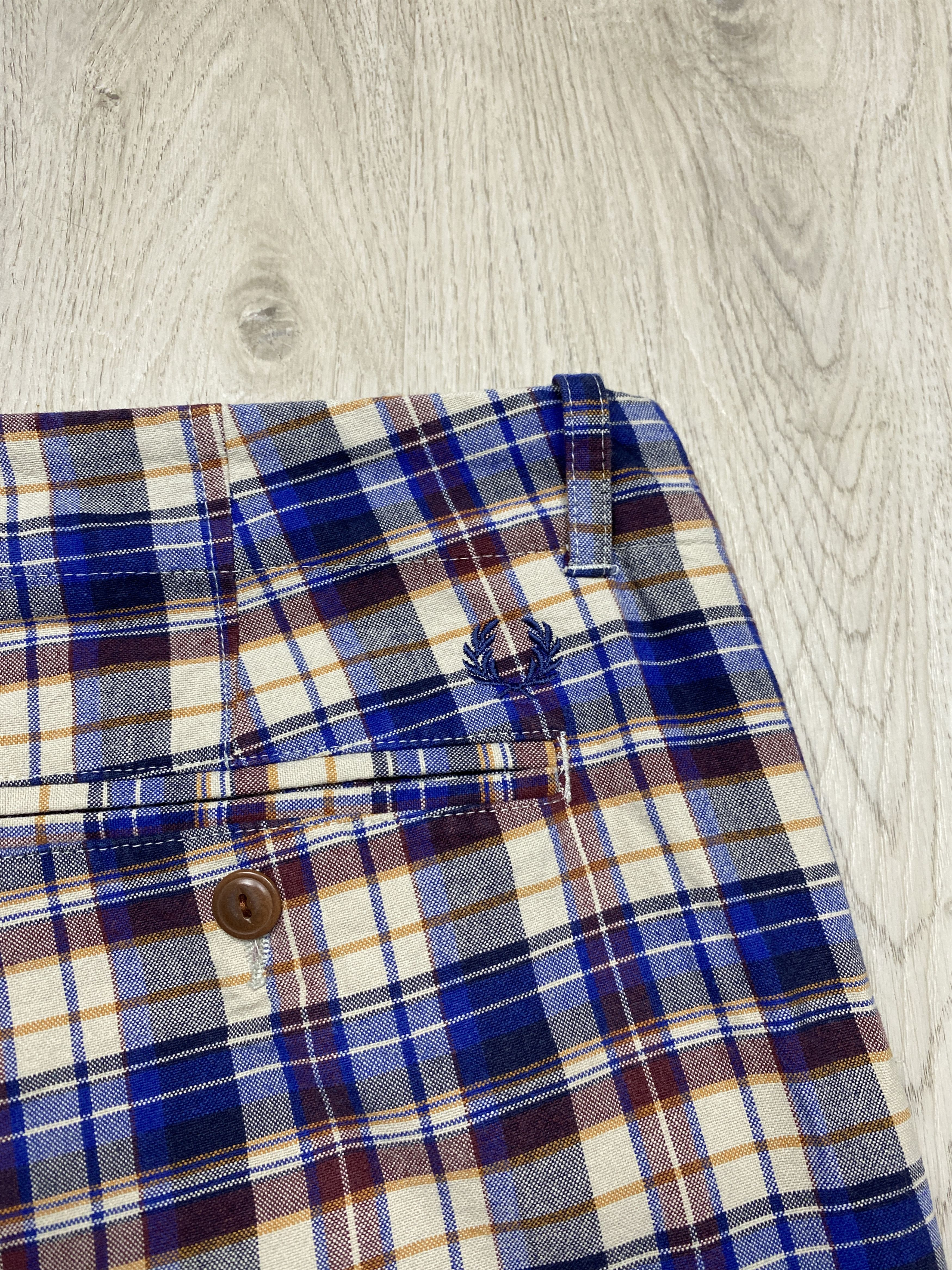 Fred Perry × Vintage Fred Perry Vintage Mens Plaid Shorts Size US 36 / EU 52 - 7 Thumbnail