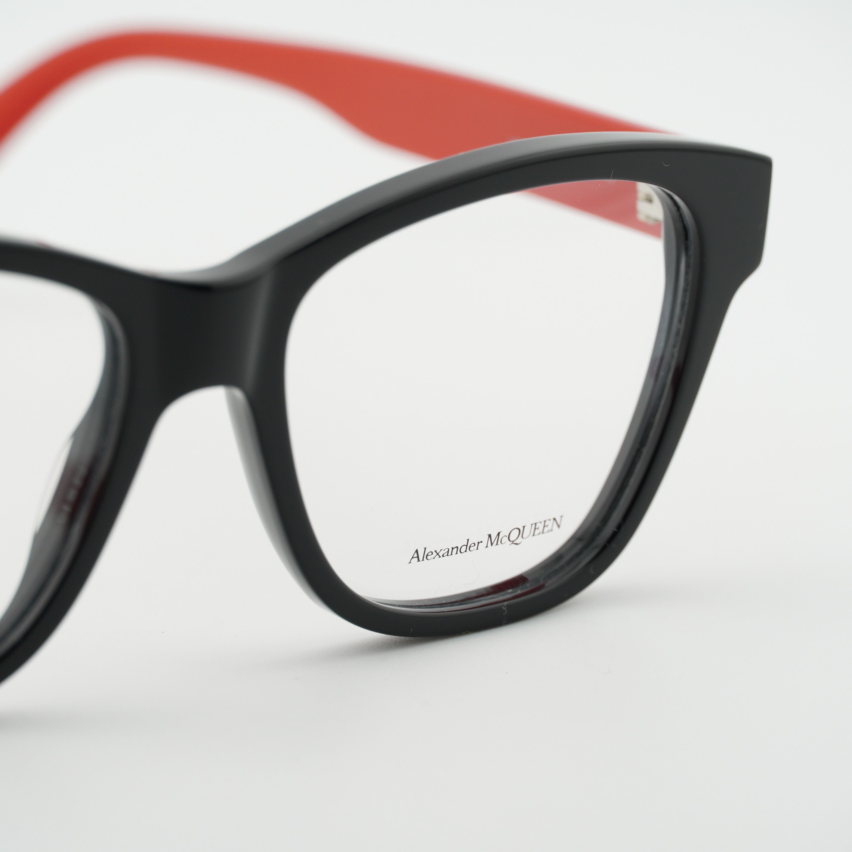 Alexander McQueen Alexander McQueen AM0306O 003 Eyeglasses Black/Red 52mm Size ONE SIZE - 6 Thumbnail