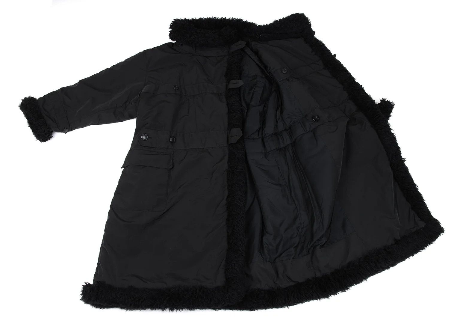 Issey Miyake Polyester Padded Long Coat in Black, Size M Size US M / EU 48-50 / 2 - 11 Thumbnail