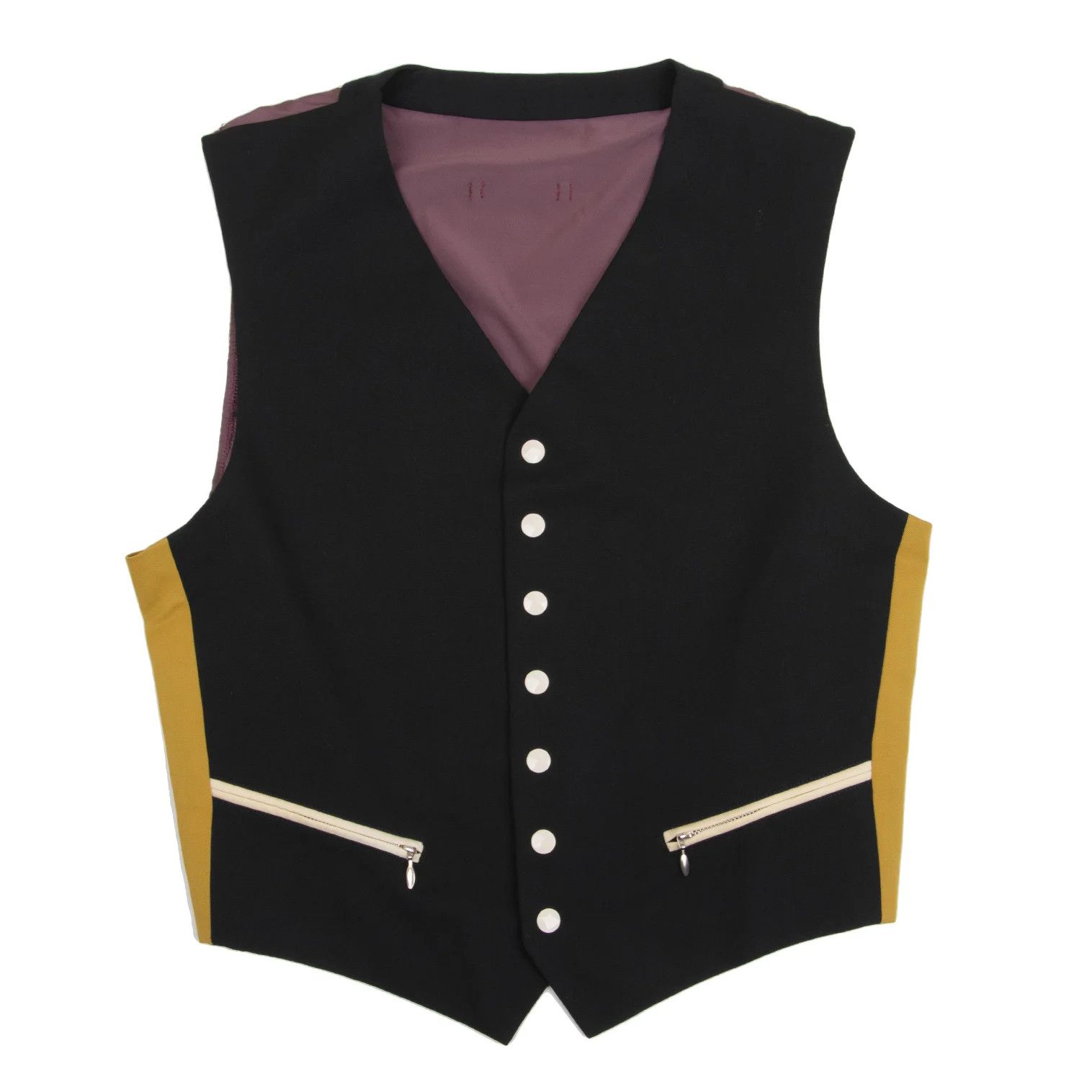 Jean Paul Gaultier Zip Pocket Snap Button Vest in Black, Yellow, Red Size US M / EU 48-50 / 2 - 1 Thumbnail