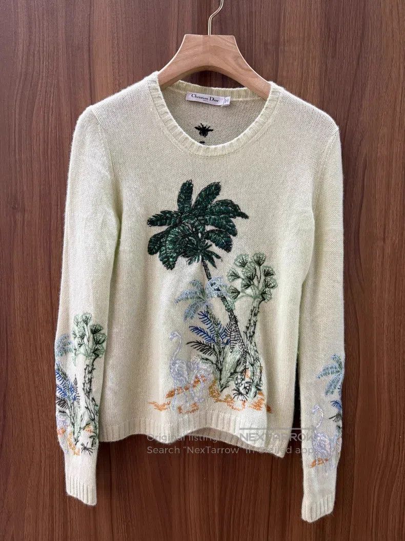 Dior Dior Embroidered cashmere sweater Size XXS / US 00 / IT 34 - 1 Thumbnail