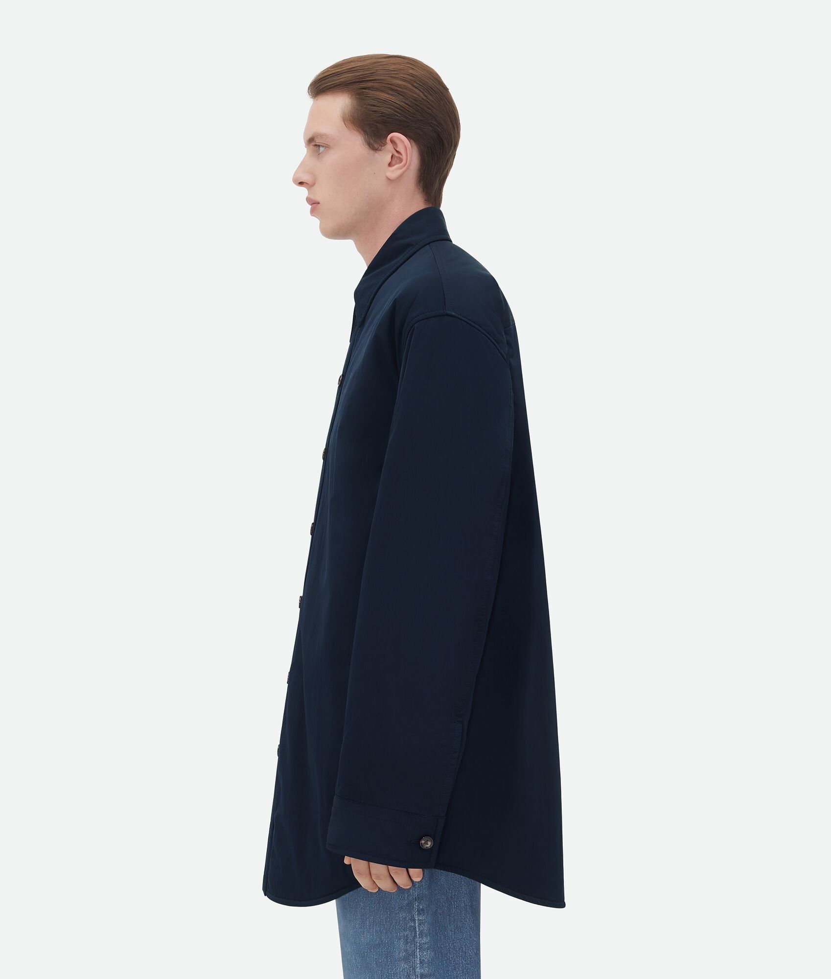 Bottega Veneta o1w1db10825 Frosted Poplin Padded Jacket in Navy Size US M / EU 48-50 / 2 - 2 Thumbnail
