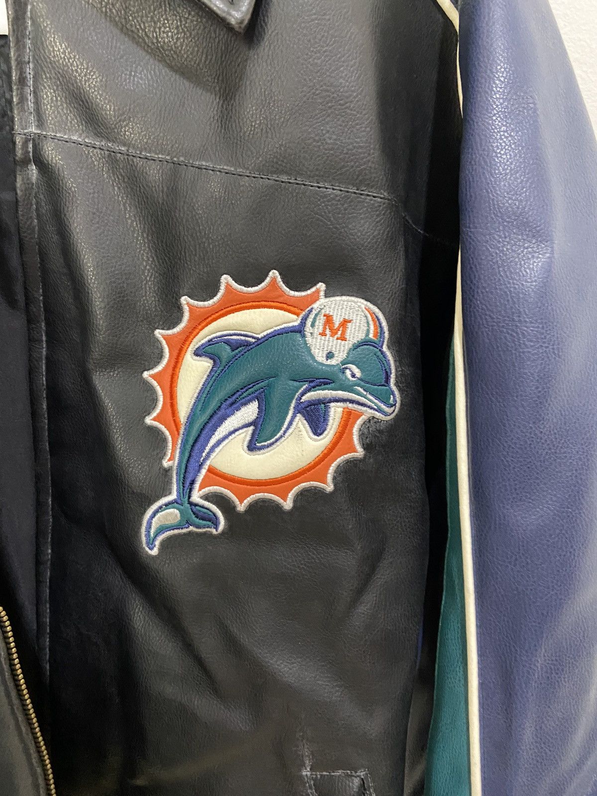 NFL × Vintage 90’s Miami Dolphins leather jacket Size US XL / EU 56 / 4 - 3 Thumbnail