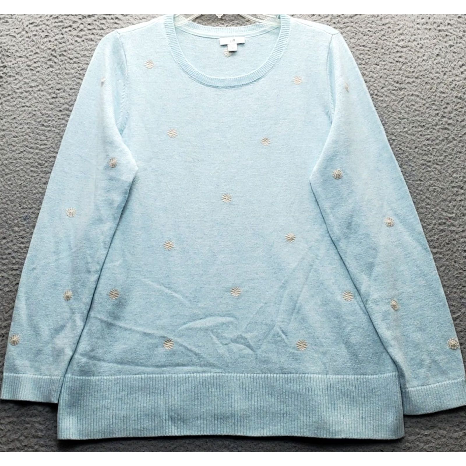 J. Jill J. Jill Sweater Womens Size M Multicolor Dot Embroidered Long Sleeve Pullover Size M / US 6-8 / IT 42-44 - 2 Thumbnail