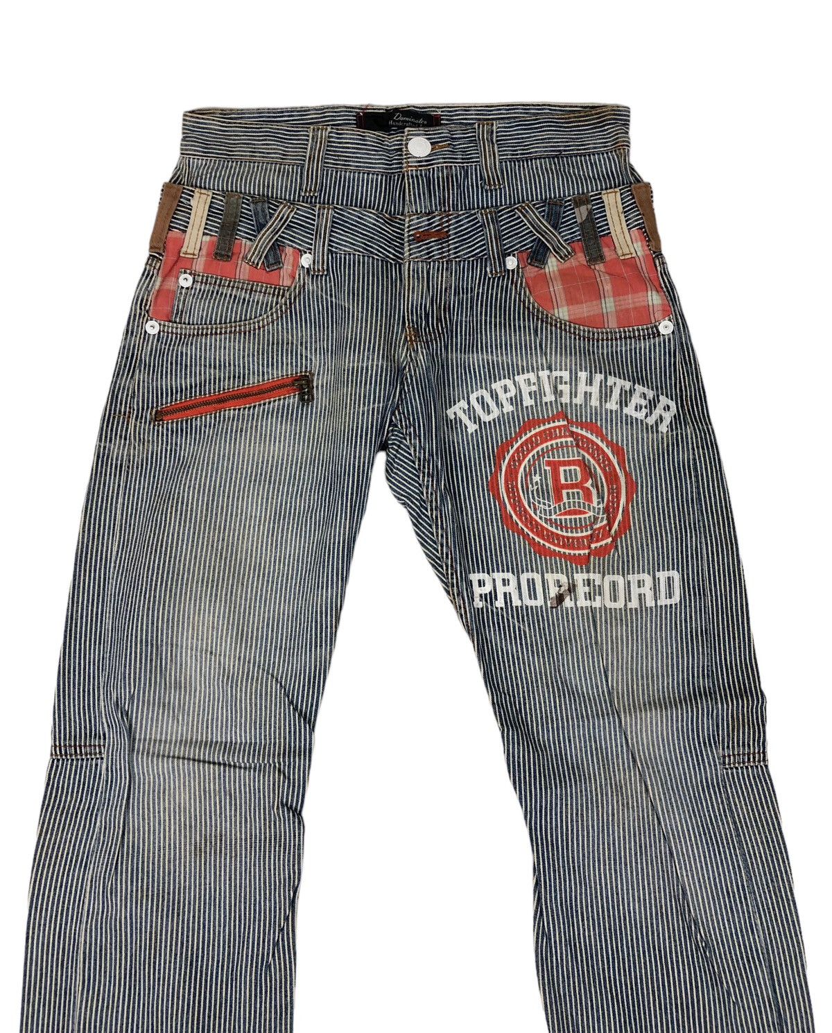 Japanese Brand Double Waisted Japanese Brand Dominate Hickory Stripe Jeans Size US 30 / EU 46 - 3 Thumbnail