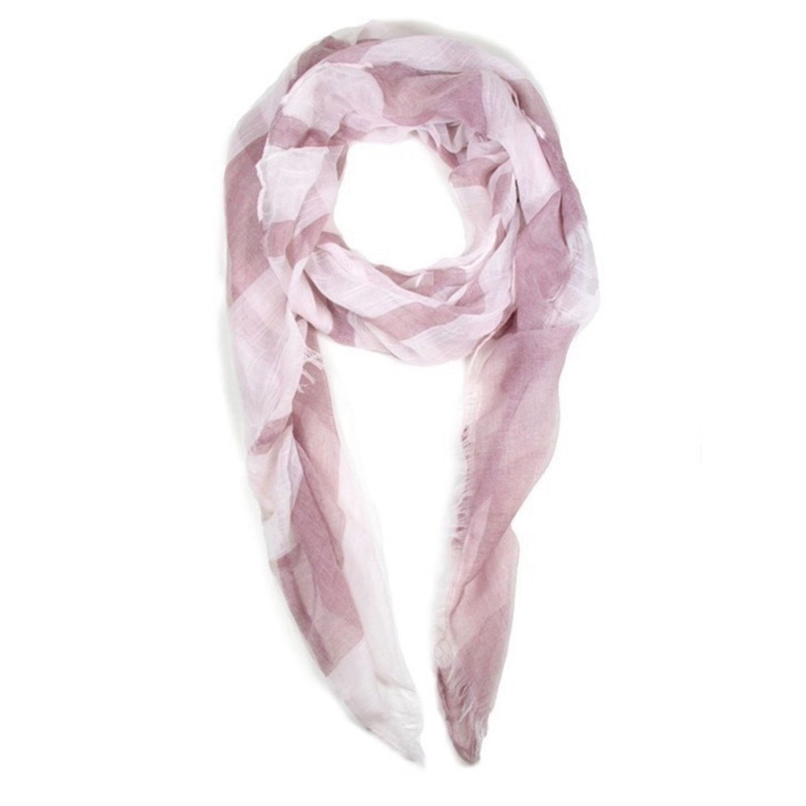 Other NEW Purple & White Stripe Fringe Lightweight Rectangle Scarf Size ONE SIZE - 1 Preview