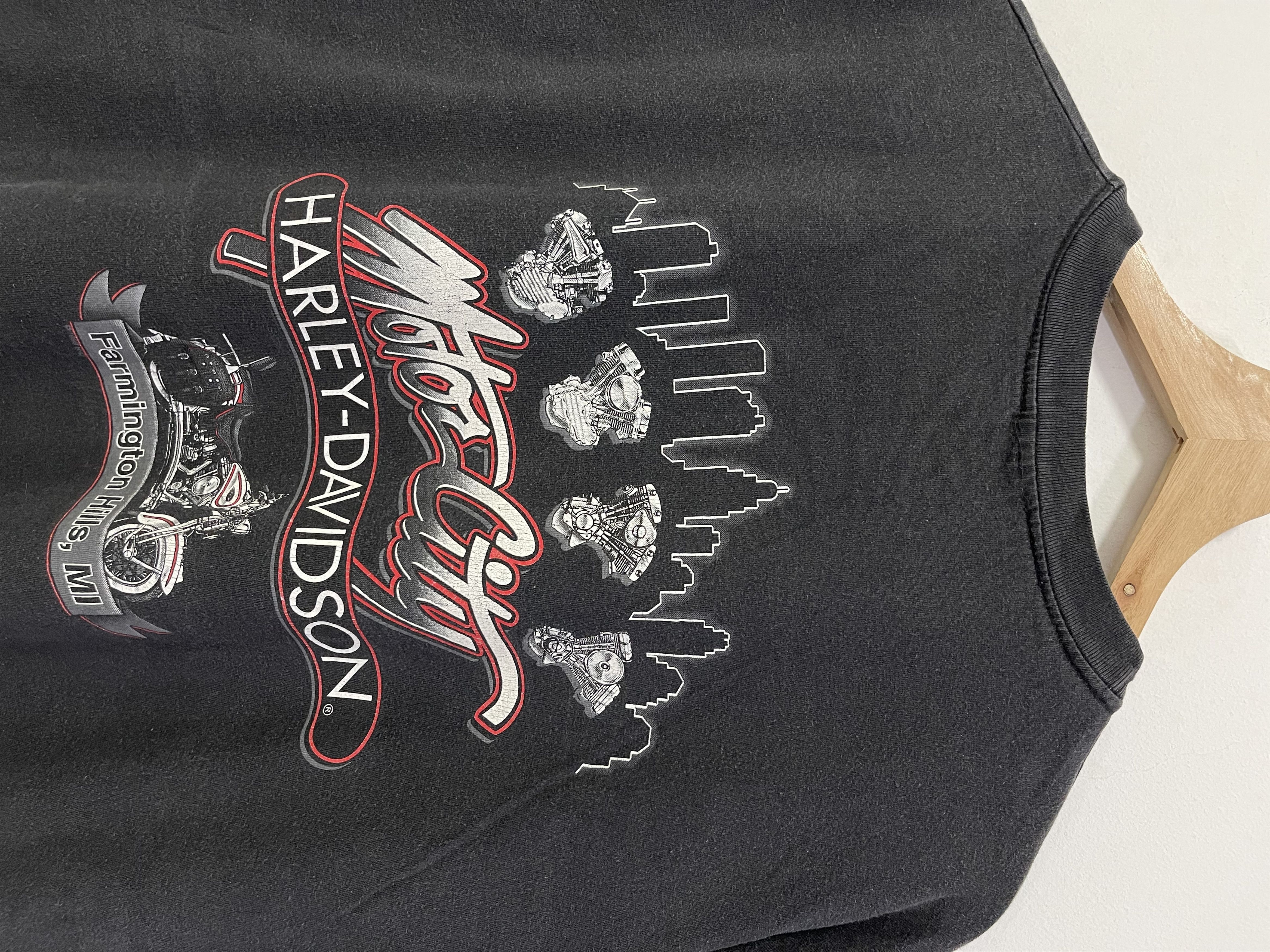 Harley Davidson Vintage 1998 Harley Davidson Motor City Big Logo Tee Size US XL / EU 56 / 4 - 2 Thumbnail