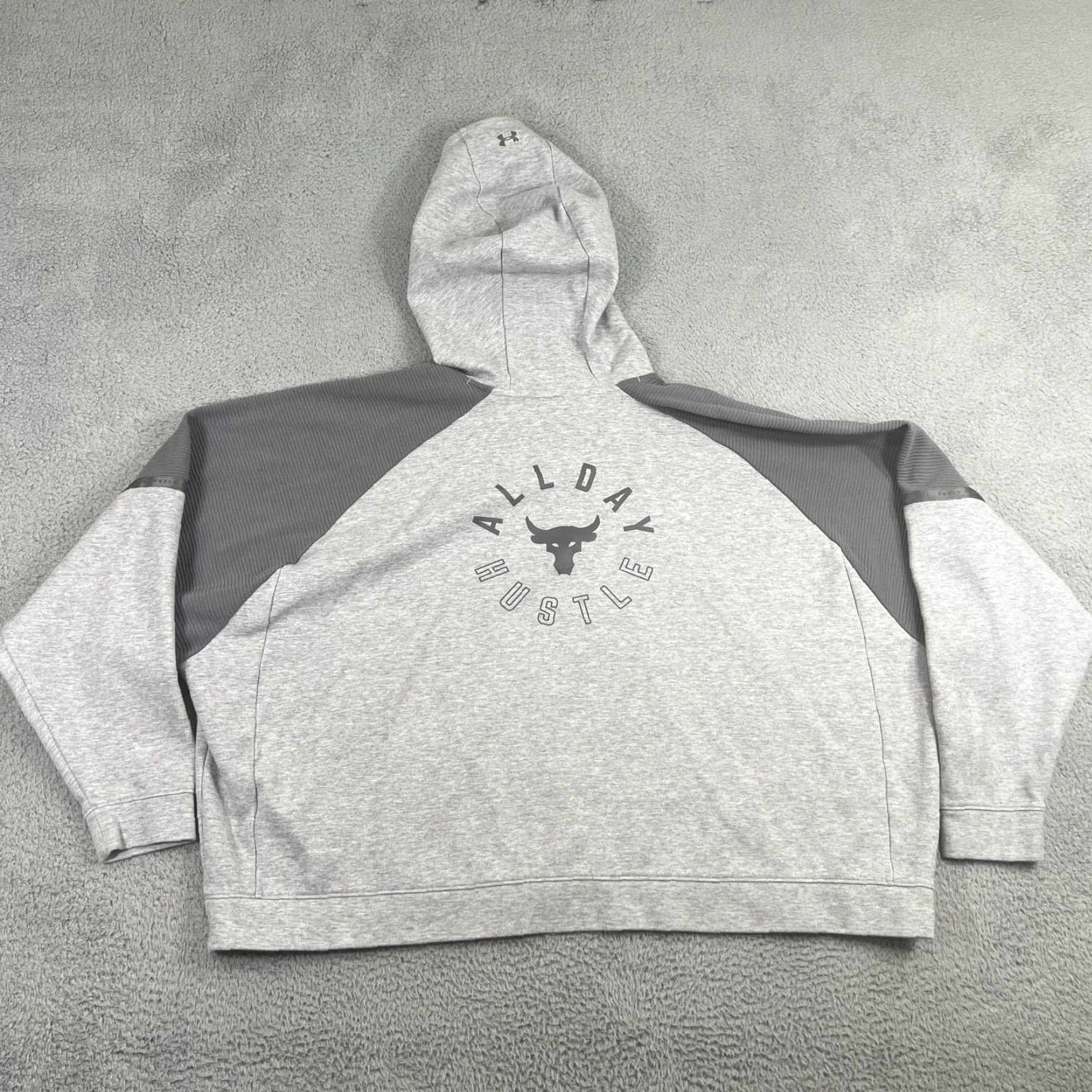 Under Armour Under Armour Hoodie Women S Oversized Project Rock Doubleknit Gray Logo Hooded Pullover Womens Size S / US 4 / IT 40 - 7 Thumbnail