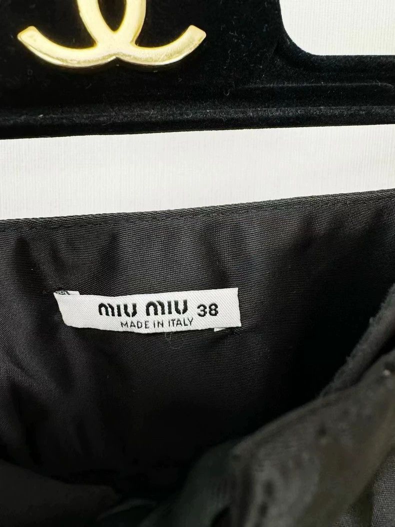 Prada Miu Miu Nylon MidLength Pants in Black -2505 Size 37" - 2 Thumbnail