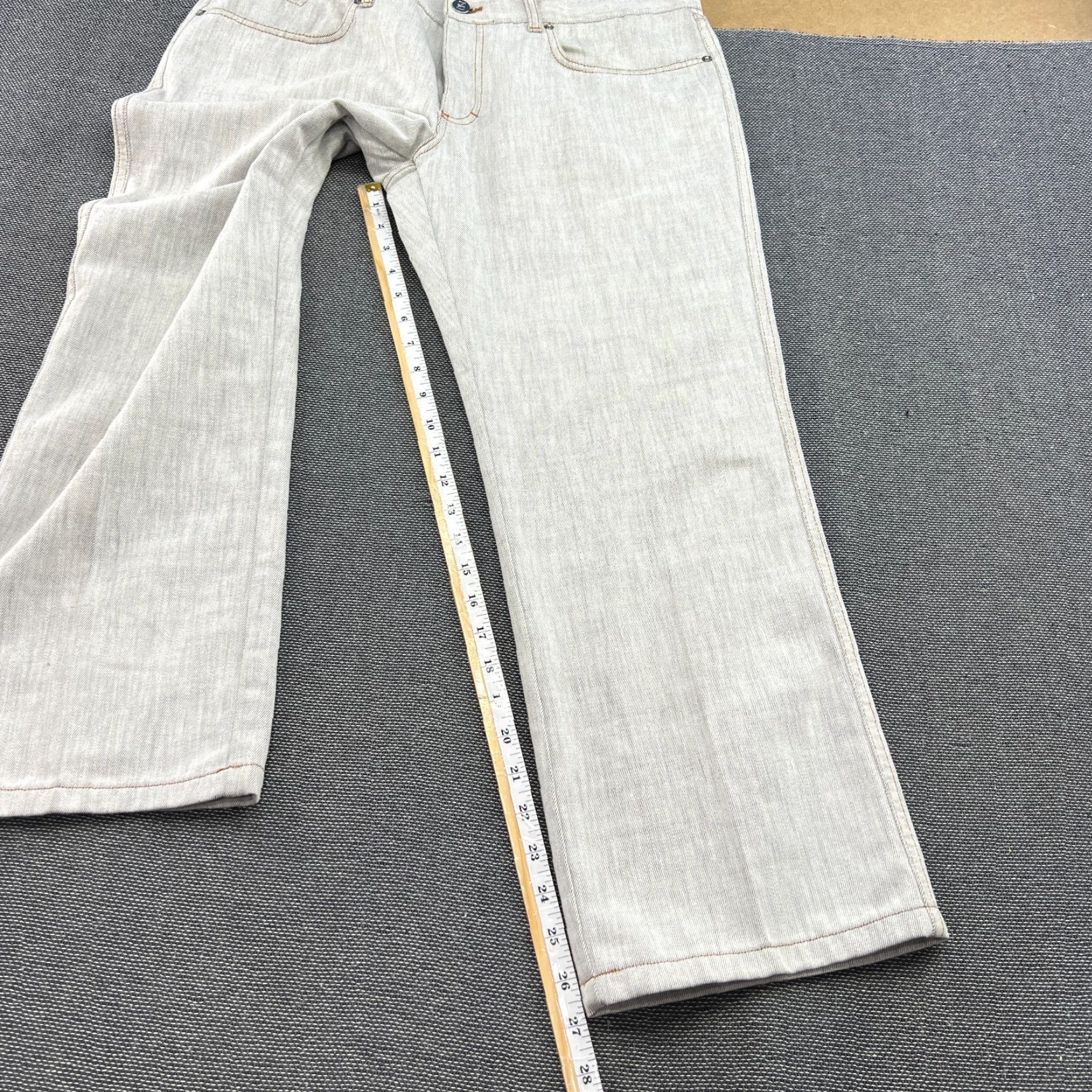 Ermenegildo Zegna Ermenegildo Zegna Jeans City Fit Mens W38 L27 Gray Low Rise Denim Straight, Regular, Cotton Polyester, 38x27 - Mens Jeans, Gray, 90s? Size US 38 / EU 54 - 4 Thumbnail