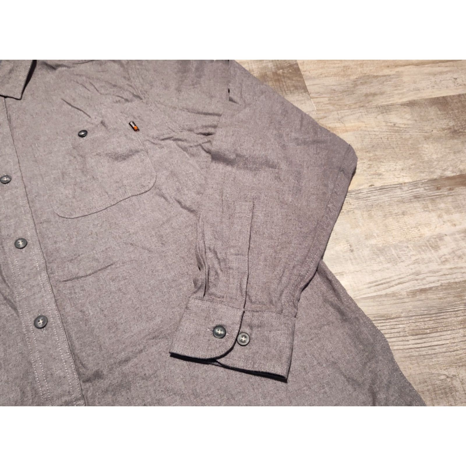 Timberland Timberland Pro Gray Flannel Work Shirt Mens XL Long Sleeve Button-Up Classic Fit Size US XL / EU 56 / 4 - 2 Thumbnail