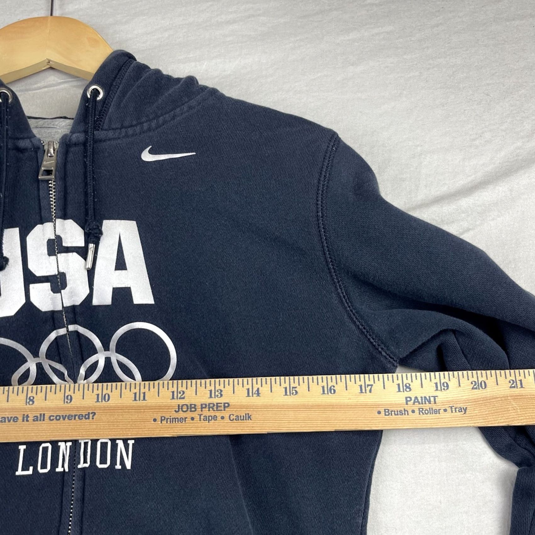 Nike Nike Hoodie Womens Medium Navy Full Zip Fleece USA Olympics London Style: Hooded Pockets Casual Activewear Size M / US 6-8 / IT 42-44 - 6 Thumbnail