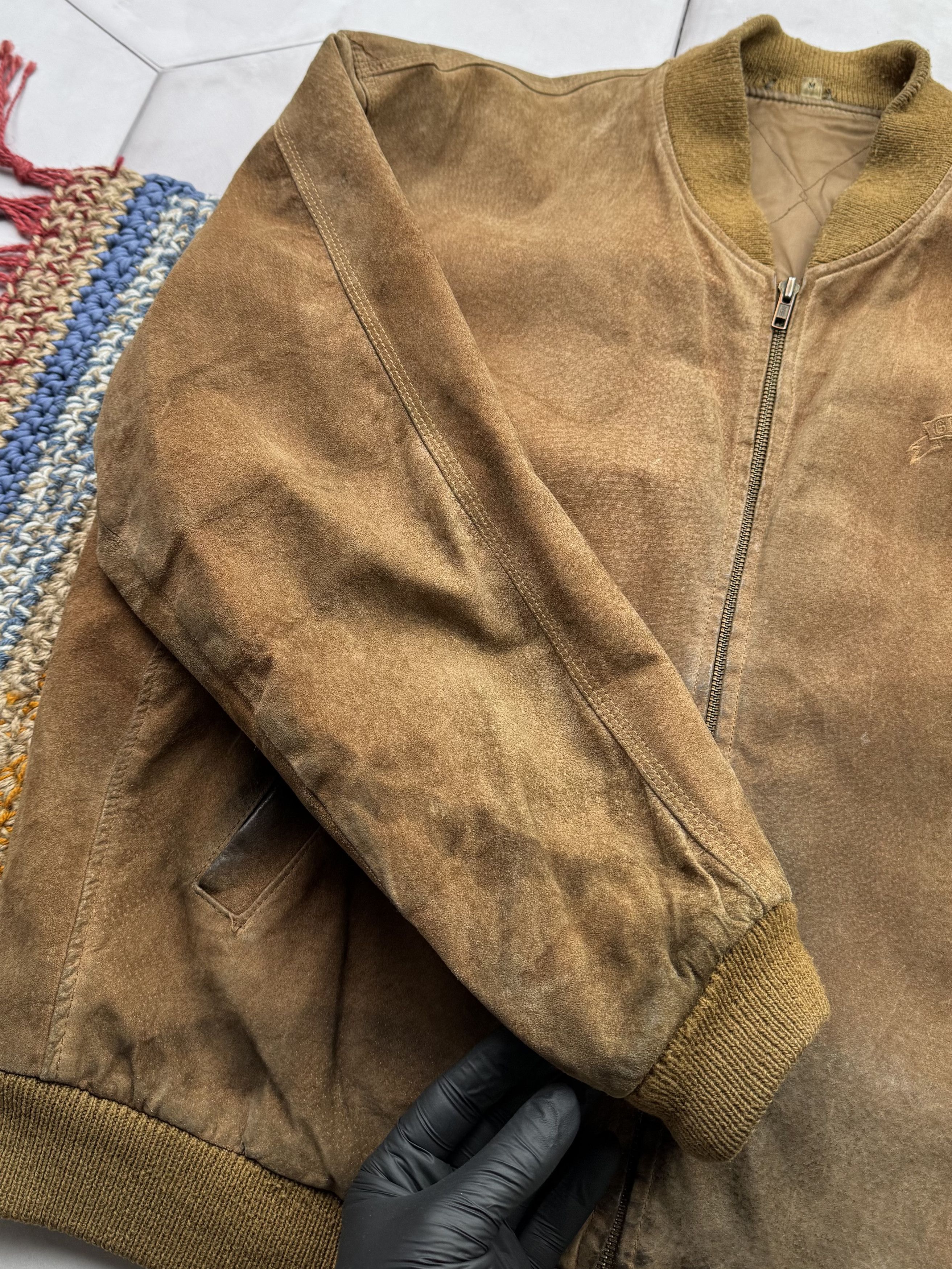 Japanese Brand Vintage Suede Bomber Jacket (E4) Size US M / EU 48-50 / 2 - 5 Thumbnail