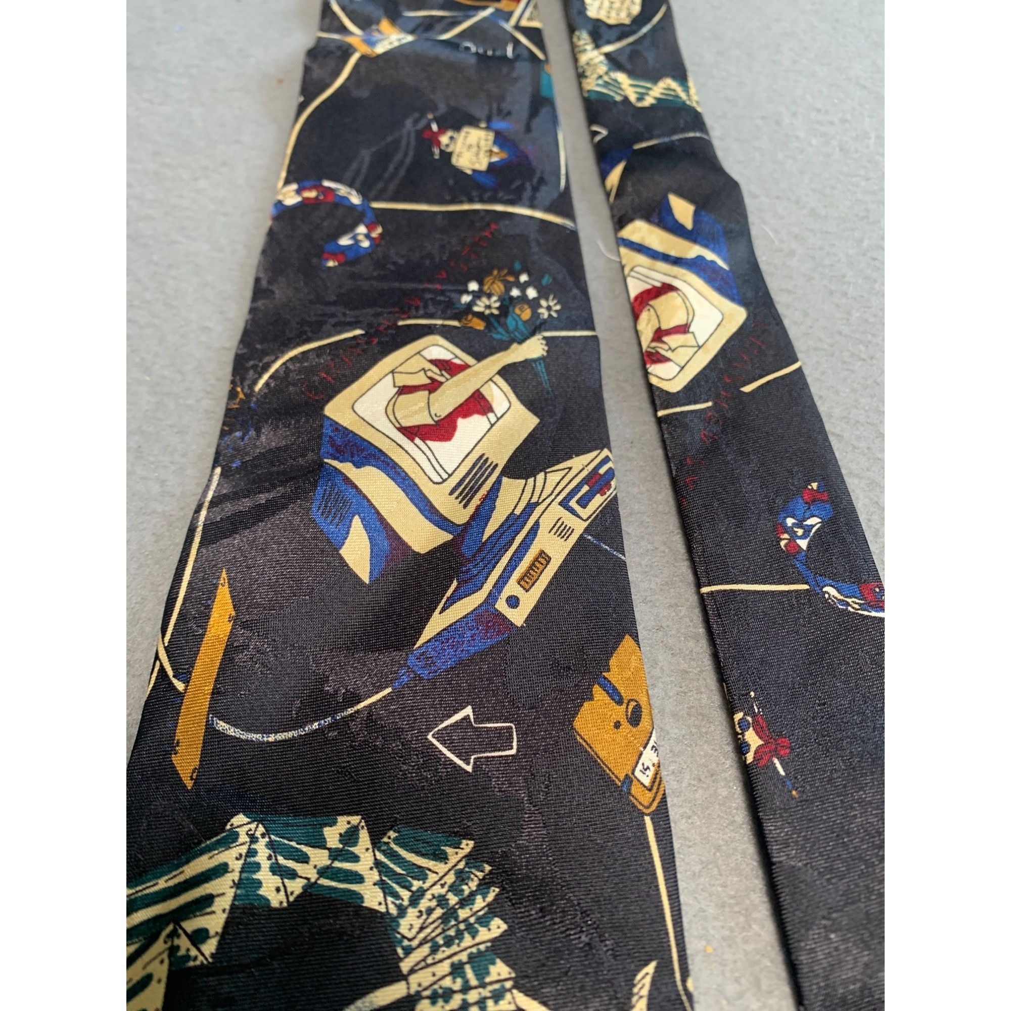 Designer Dimoda Hand Made Novelty Necktie with Computer Pattern Polye Size ONE SIZE - 6 Thumbnail