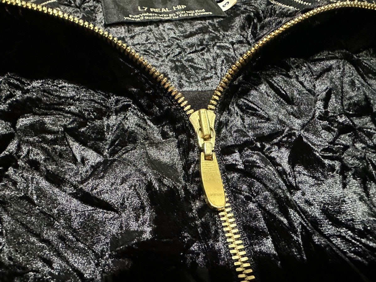 If Six Was Nine 🔥Sick Y2K L7 Real Hip Velvet Jacket Black Gold Goth Punk Size US L / EU 52-54 / 3 - 8 Thumbnail