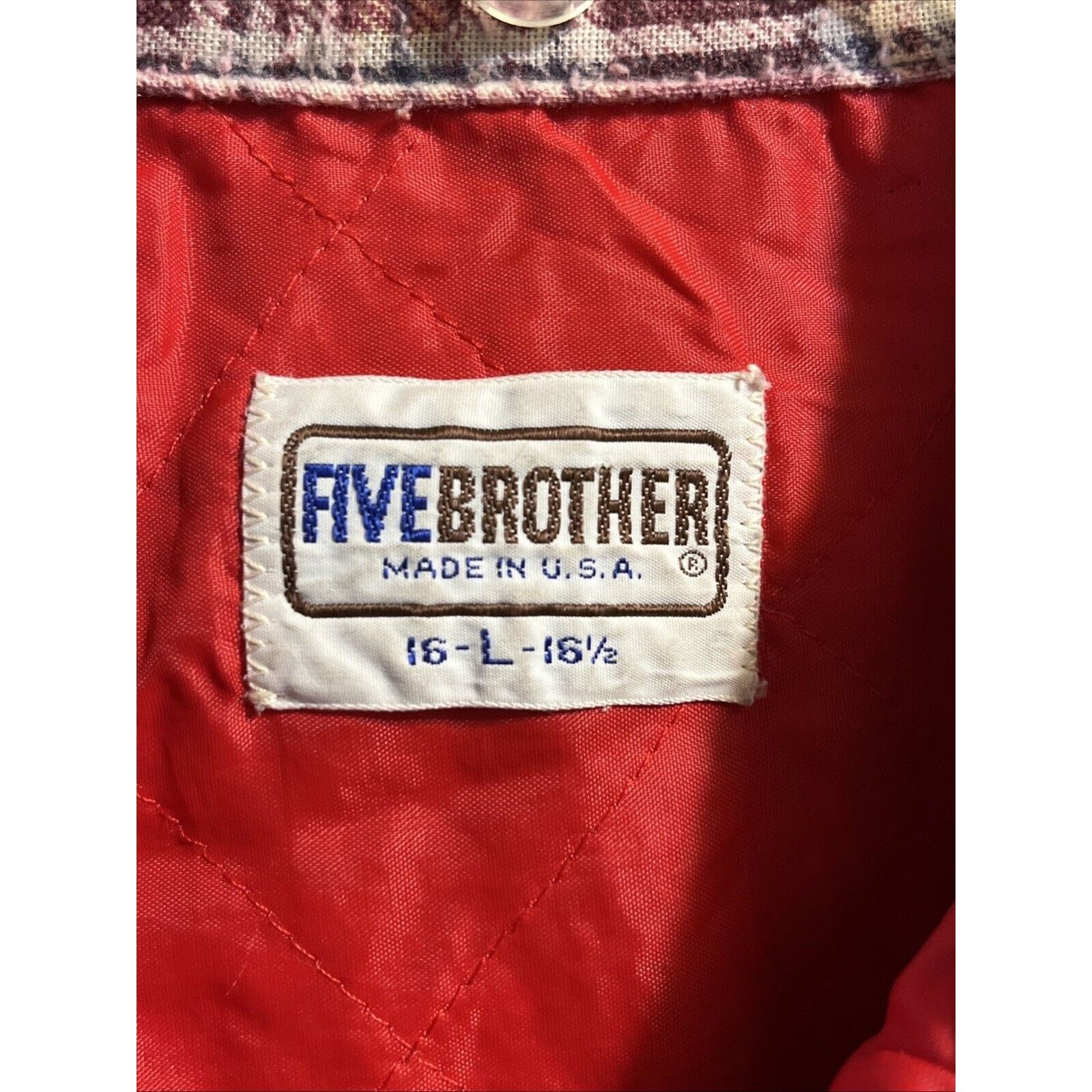 FiveBrother VTG Five Brother Flannel Shirt Men Large 16 Cotton Polyester Size US XL / EU 56 / 4 - 3 Thumbnail