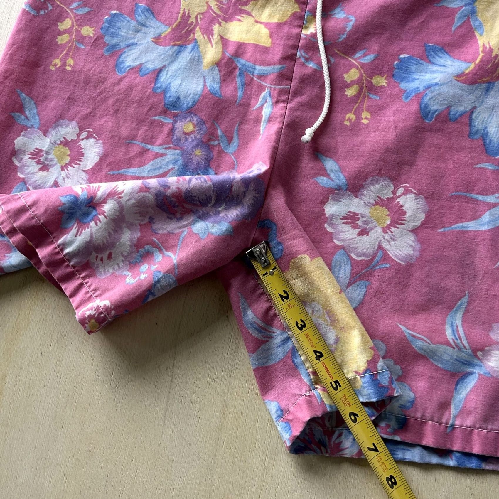 Vintage Vintage Floral Board Shorts Mens Large Pink Elastic Waist Drawstring Lounge Size US 31 - 6 Thumbnail