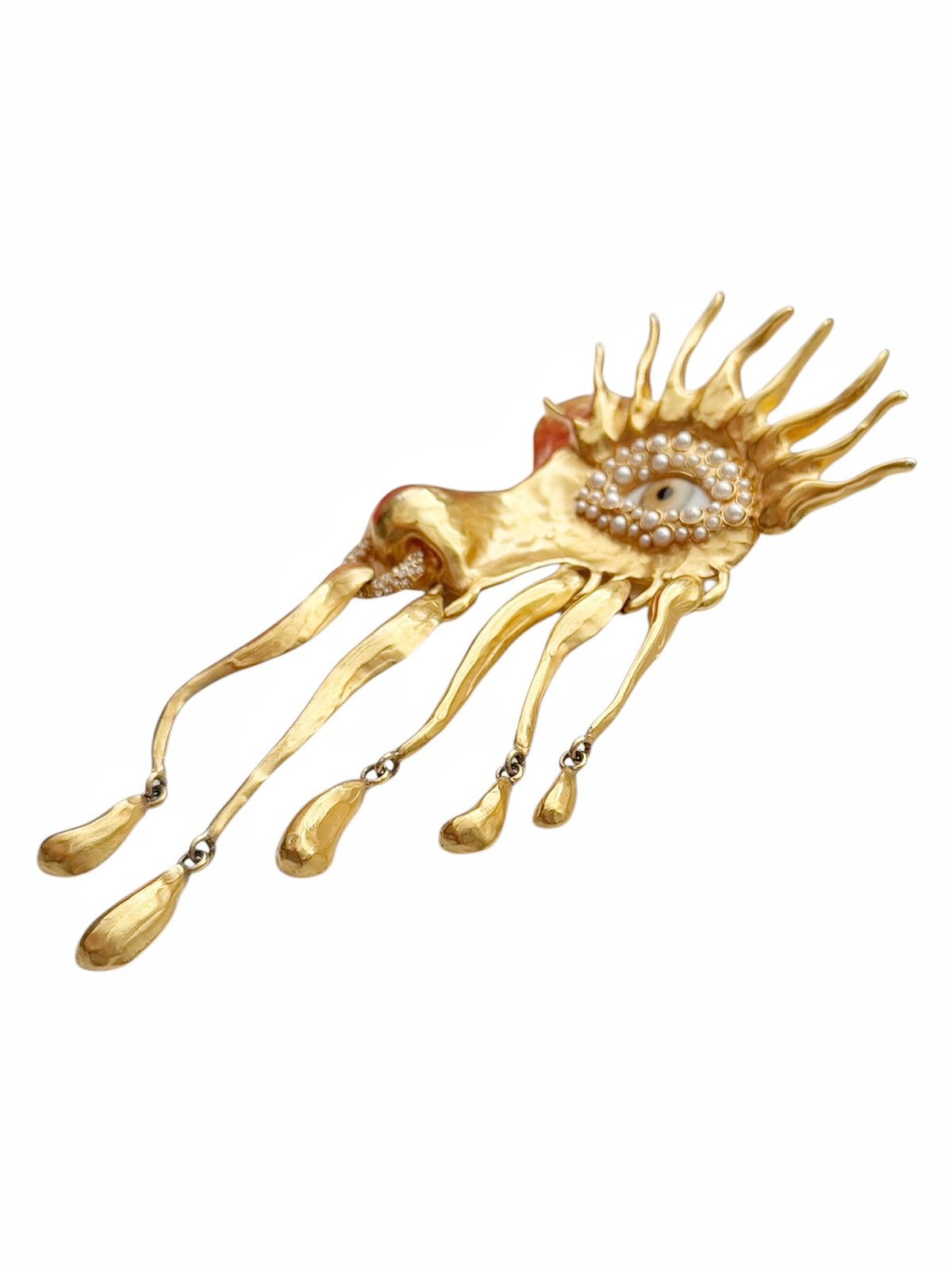 Other Schiaparelli Gold Gilded Eye Visage Pin Brooch Size ONE SIZE - 6 Thumbnail