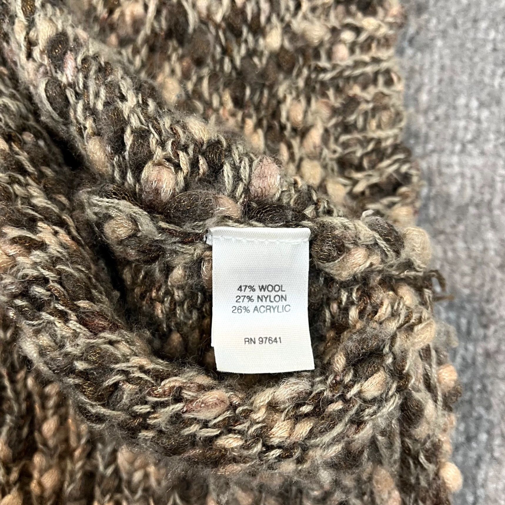 J. Jill J. Jill Sweater Womens Large Brown Wool Blend Pullover Knit Long Sleeve Textured Size L / US 10 / IT 46 - 7 Thumbnail