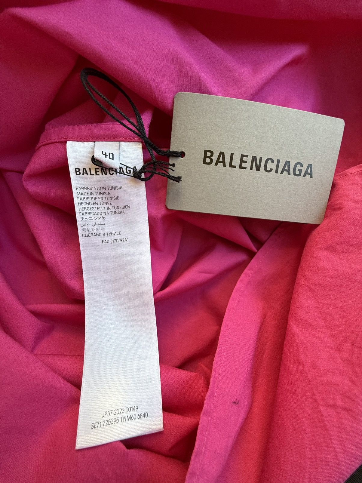 Balenciaga $1.3k FW23 Balenciaga Demna logo pink oversized shirt rare Size US L / EU 52-54 / 3 - 21 Thumbnail
