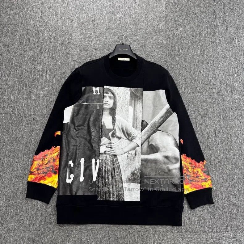 Givenchy Givenchy Flame Printed Hoodie Size US M / EU 48-50 / 2 - 1 Thumbnail