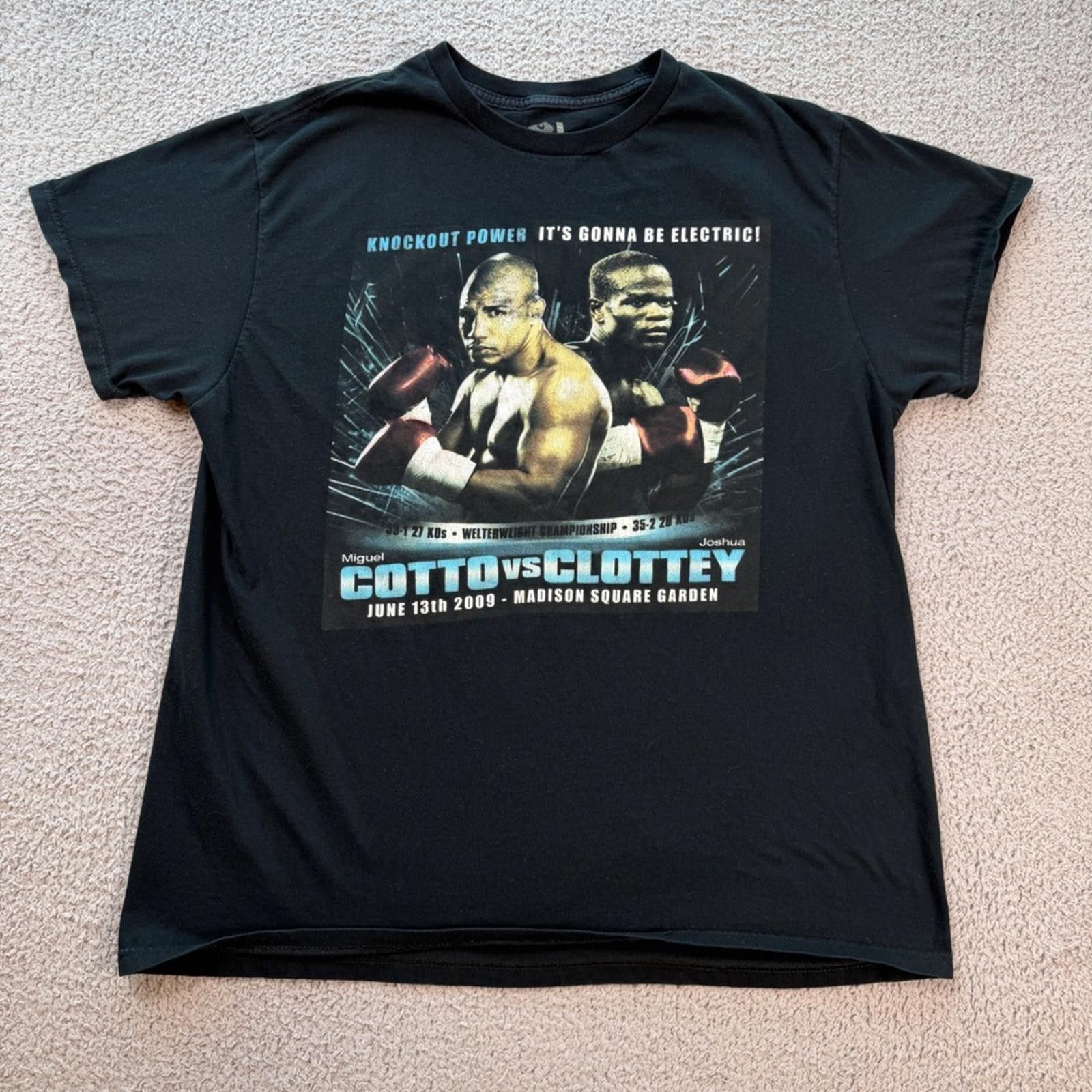 Other Miguel Cotto vs Joshua Clottey 2009 Boxing Tee Black 2XL Size US XXL / EU 58 / 5 - 1 Thumbnail