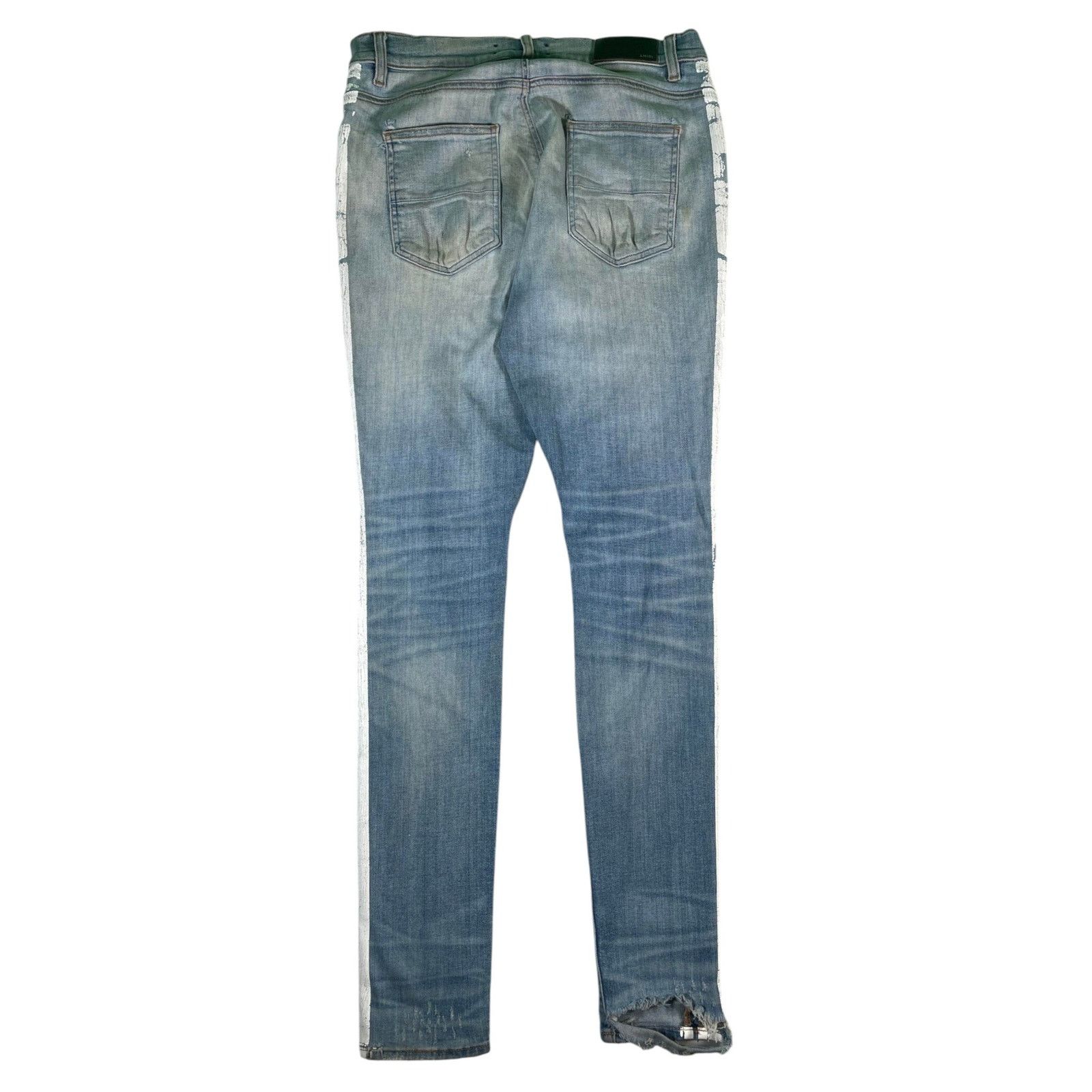 Amiri Amiri White Stripe Light Wash Jeans Size US 33 - 2 Thumbnail