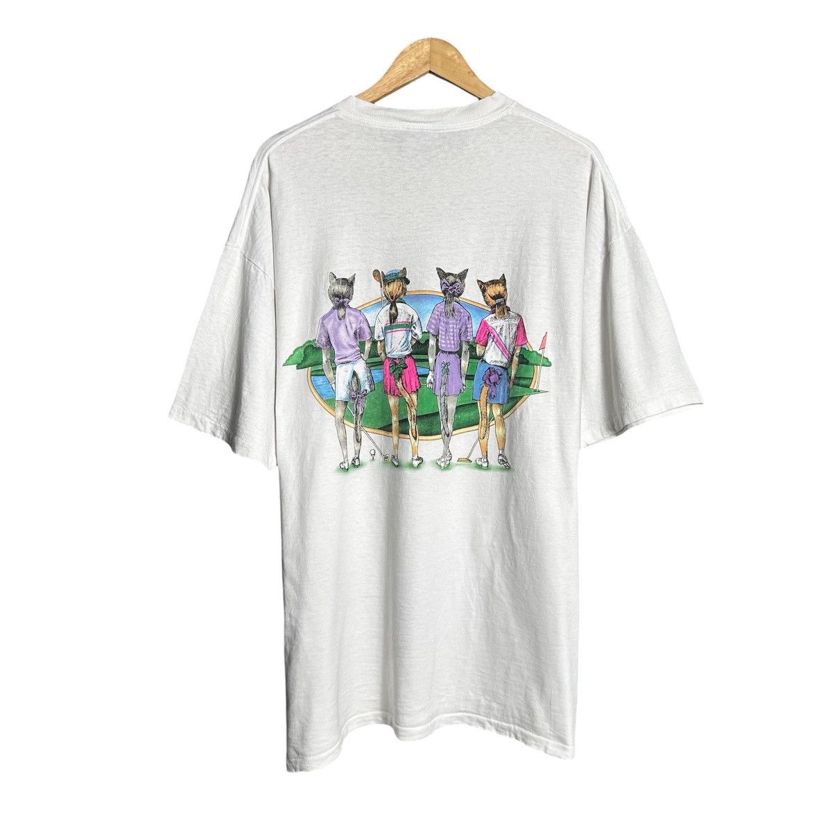 Vintage Vintage 90s Tennis Cats Double Sides Tee Size US XXL / EU 58 / 5 - 2 Thumbnail