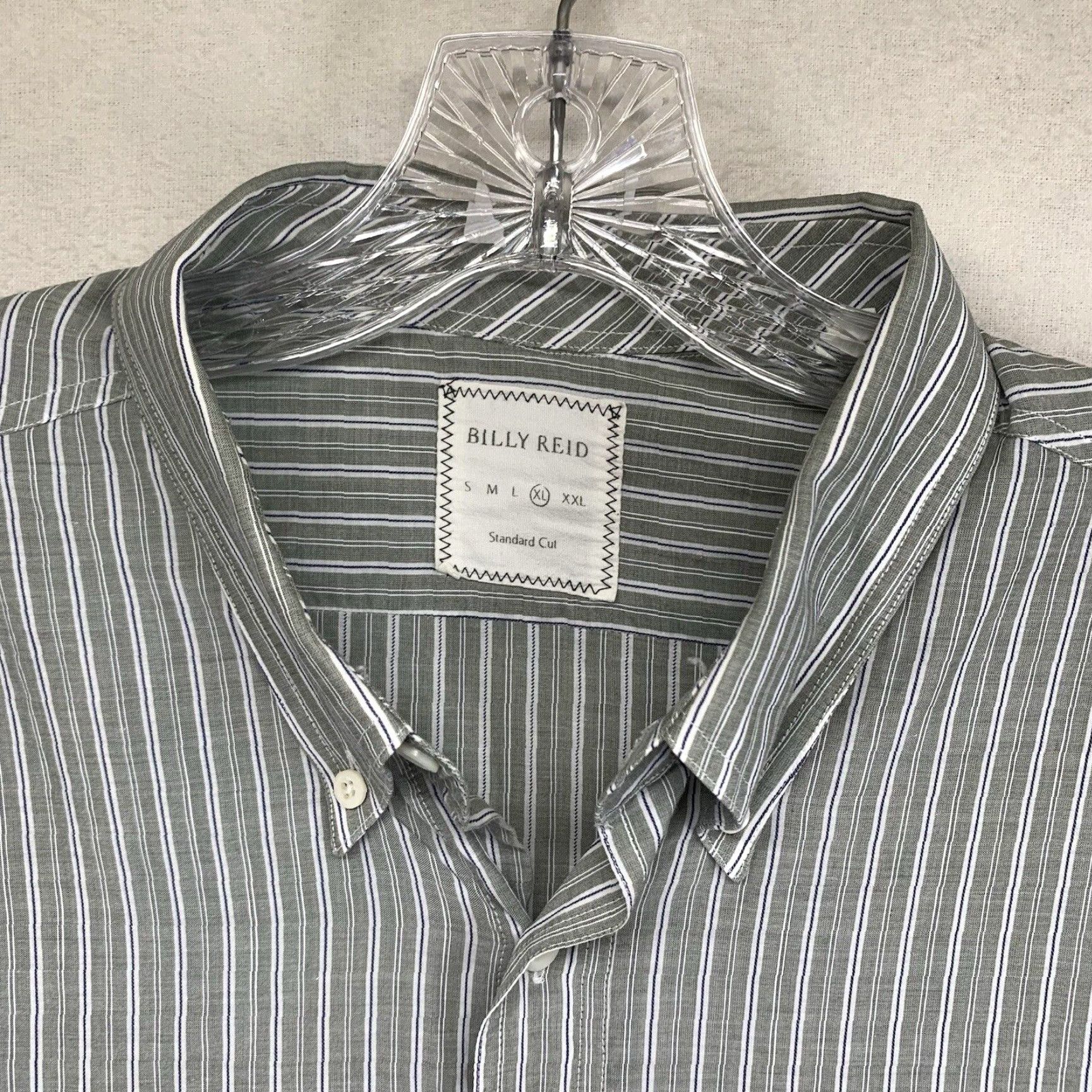 Billy Reid BILLY REID Sage Green Striped Button-Up Shirt XL Mens Lightweight Cotton Casual Classic Size US XL / EU 56 / 4 - 3 Thumbnail