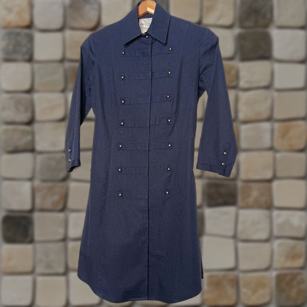 Bell VINTAGE Fine Garments by Bell Military Blue Polka Dot Shirt Dress Size 0 Womens Size XS / US 0-2 / IT 36-38 - 1 Thumbnail