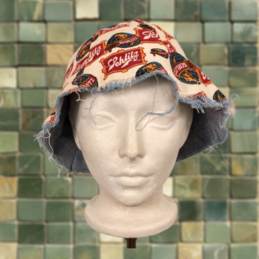 Vintage VINTAGE Schlitz Advertisement Bucket Hat 60s Beer 1960s Men's Hat Size ONE SIZE - 1 Thumbnail