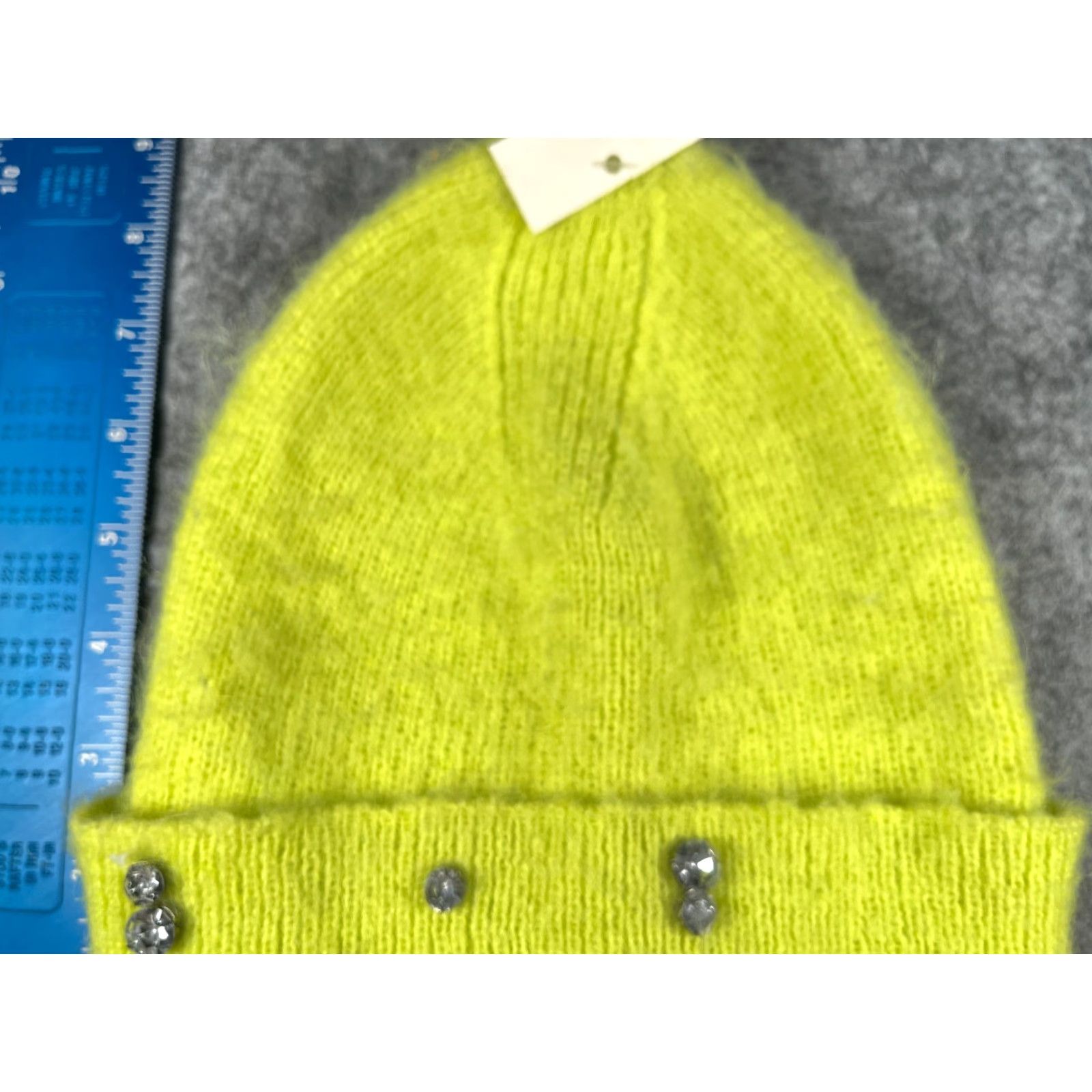 Vintage A New Day Beanie Toque Women One Size Yellow Knit Jewel Bling 100% Polyester NEW Size ONE SIZE - 3 Thumbnail