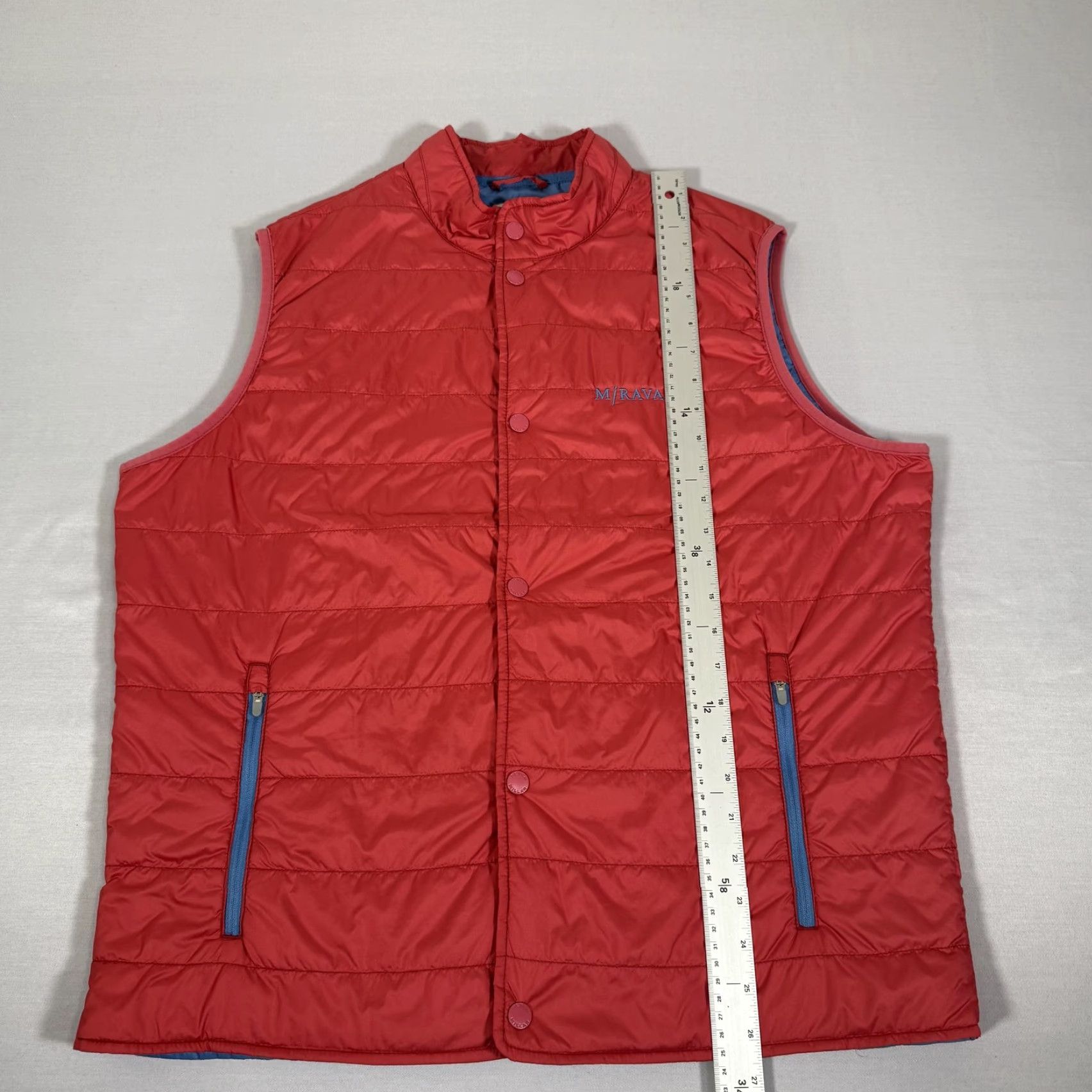 Peter Millar Peter Millar Vest Mens Large Red Quilted Puffer Snap Front Golf Lightweight Size US L / EU 52-54 / 3 - 4 Thumbnail