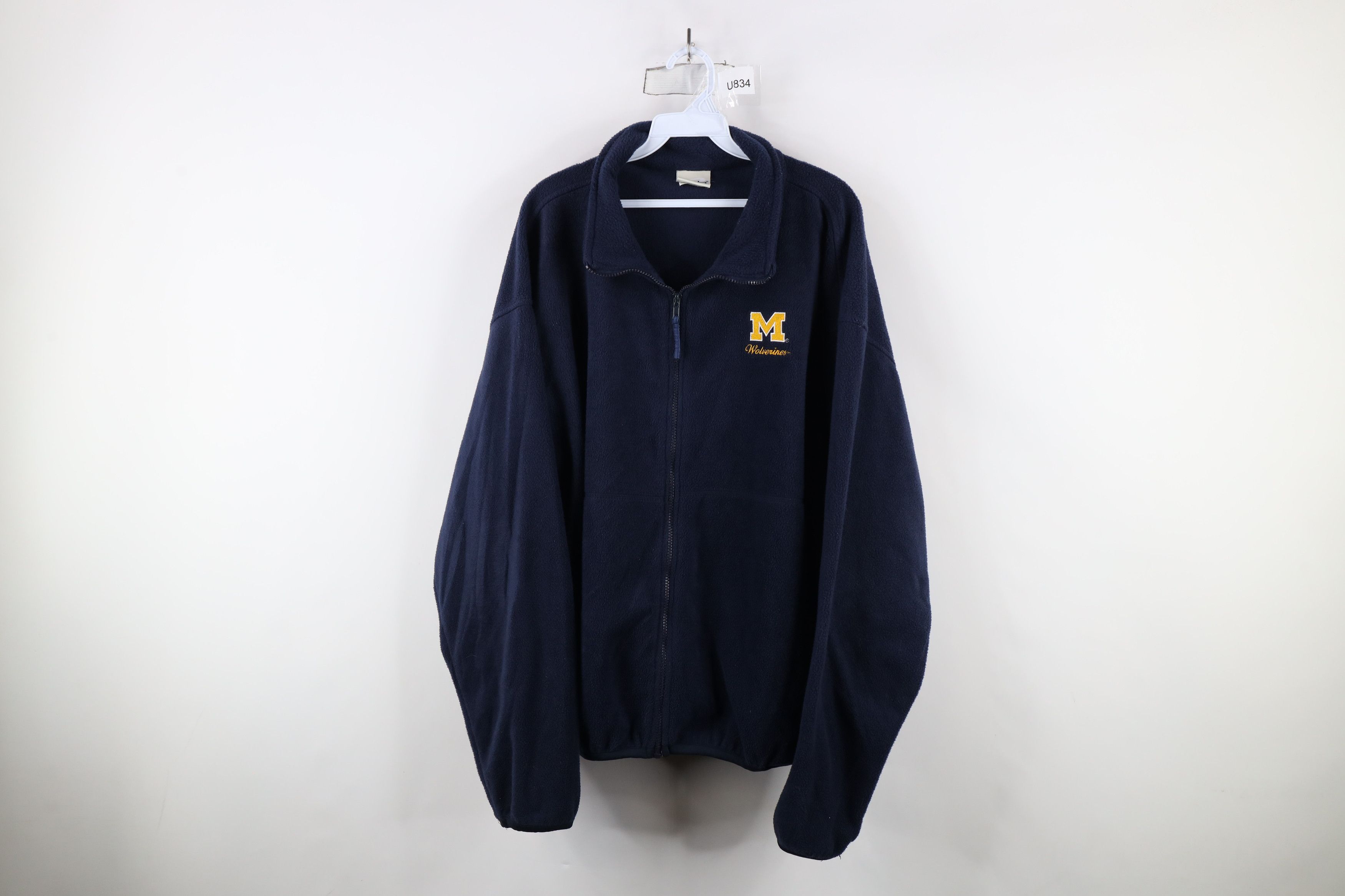 Vintage Vintage 90s University of Michigan Wolverines Fleece Jacket Size US XL / EU 56 / 4 - 1 Thumbnail