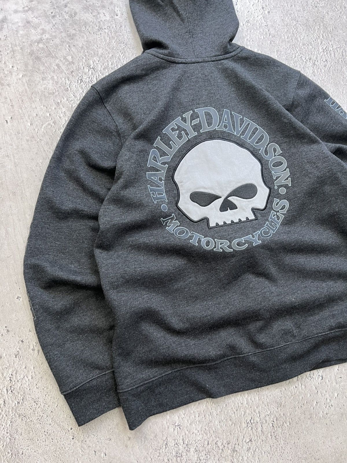 Harley Davidson × Vintage HARLEY DAVIDSON Crowned Skull hoodie longsleeve Grunde skull Size US XL / EU 56 / 4 - 4 Thumbnail