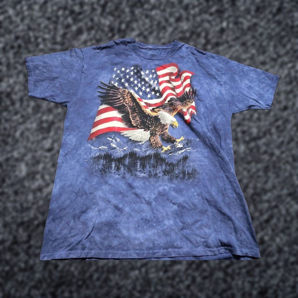 The Mountain Mens 2XL The Mountain Bald Eagle American Flag Patriotic T Shirt USA Size US XXL / EU 58 / 5 - 1 Thumbnail