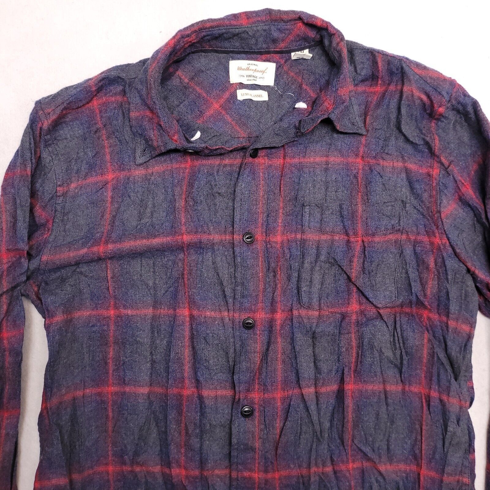 Weatherproof Weatherproof Windowpane Flannel Shirt Mens Size Medium Gray Size US M / EU 48-50 / 2 - 1 Thumbnail