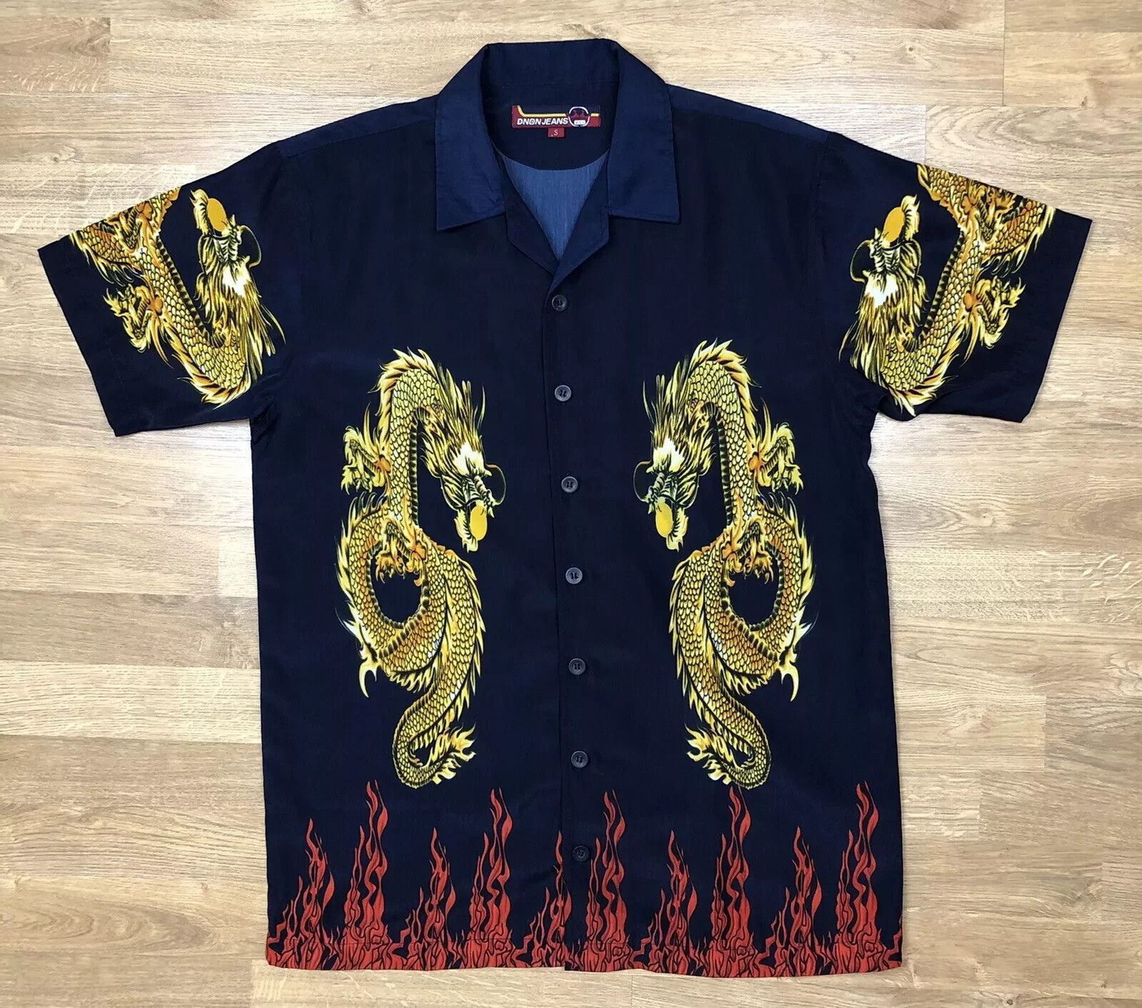 Vintage Dnon jeans Vintage 2000s Y2K graphic Tiger Dragon Fire Rave Size US S / EU 44-46 / 1 - 6 Thumbnail