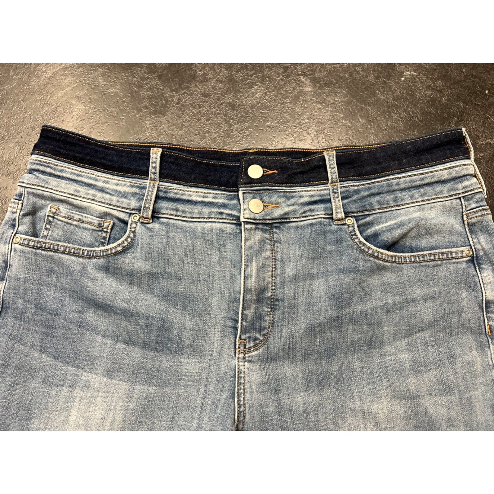 NYDJ VINTAGE NYDJ Jeans Women's Wide Leg High Rise Lift X Tuck Size 16 Blue Stretch Denim Size 38" / US 16 / IT 52 - 3 Thumbnail