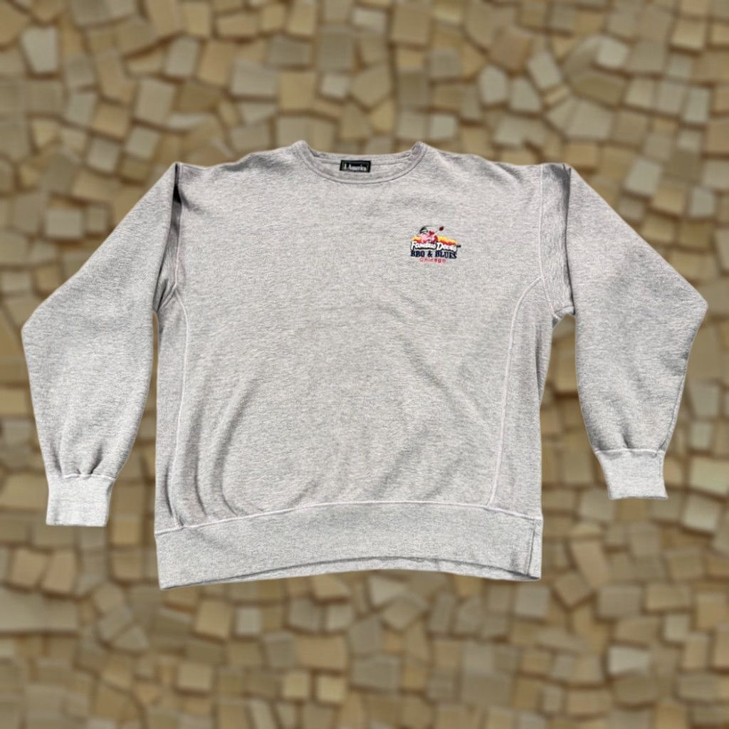 Vintage VINTAGE Famous Daves Sweater Adult EXTRA LARGE Gray Sweatshirt Y2K Size US XL / EU 56 / 4 - 1 Thumbnail