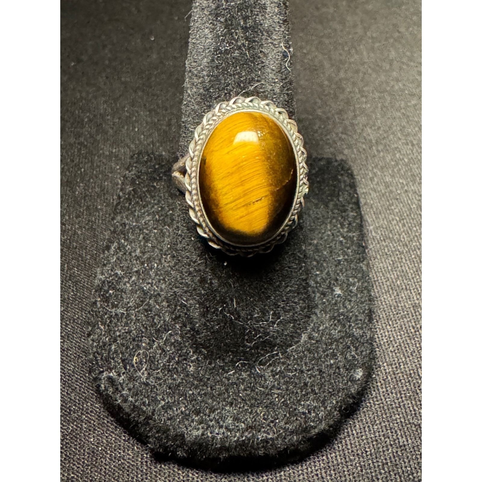 Other 925 Sterling Silver Vintage Tigers Eye Ring Size 6.5 Size ONE SIZE - 1 Thumbnail