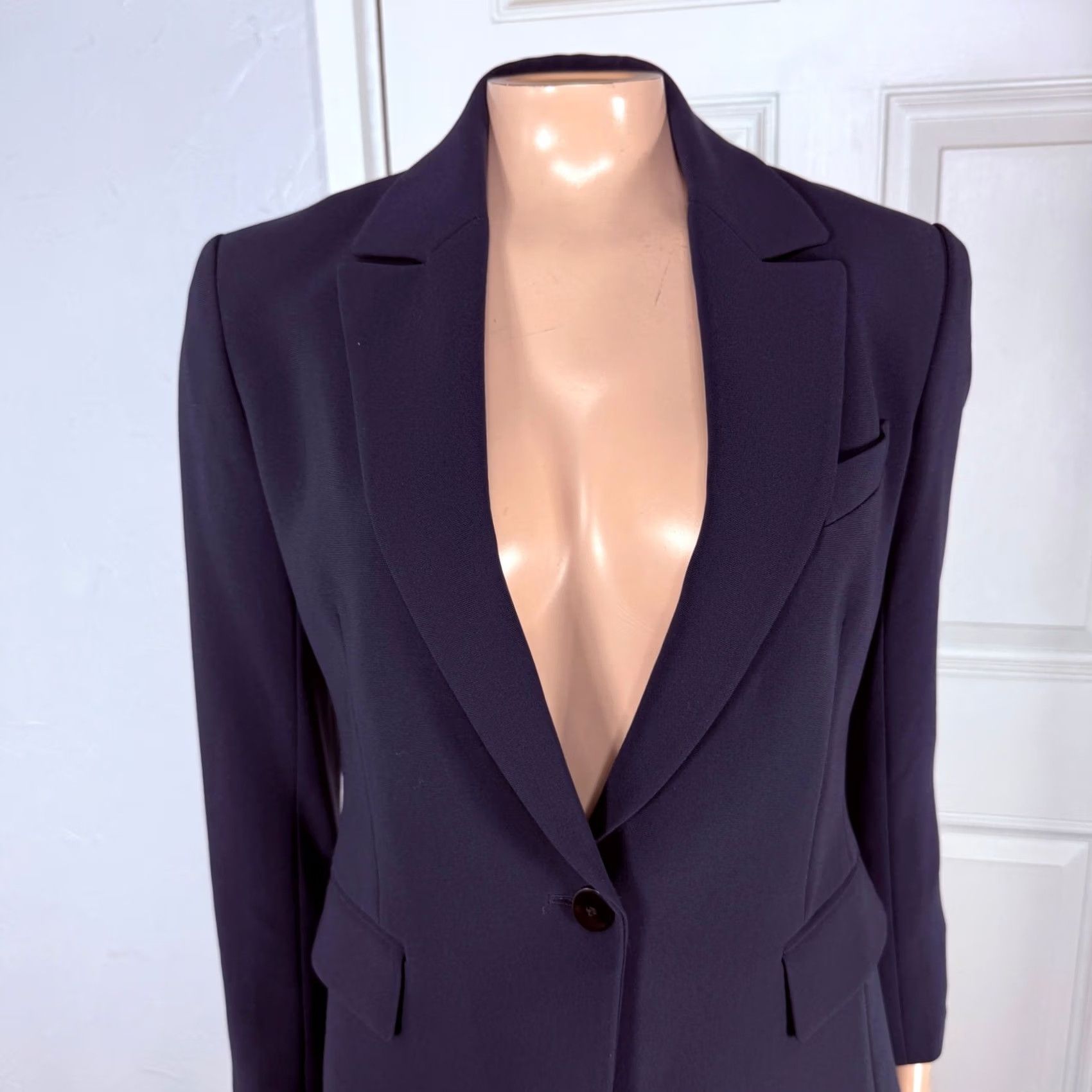 Theory Theory Blazer Women's Jacket 0 Blue Button Knit Short Classic Designer 0 Regular Mens? Womens? Size XS / US 0-2 / IT 36-38 - 2 Thumbnail