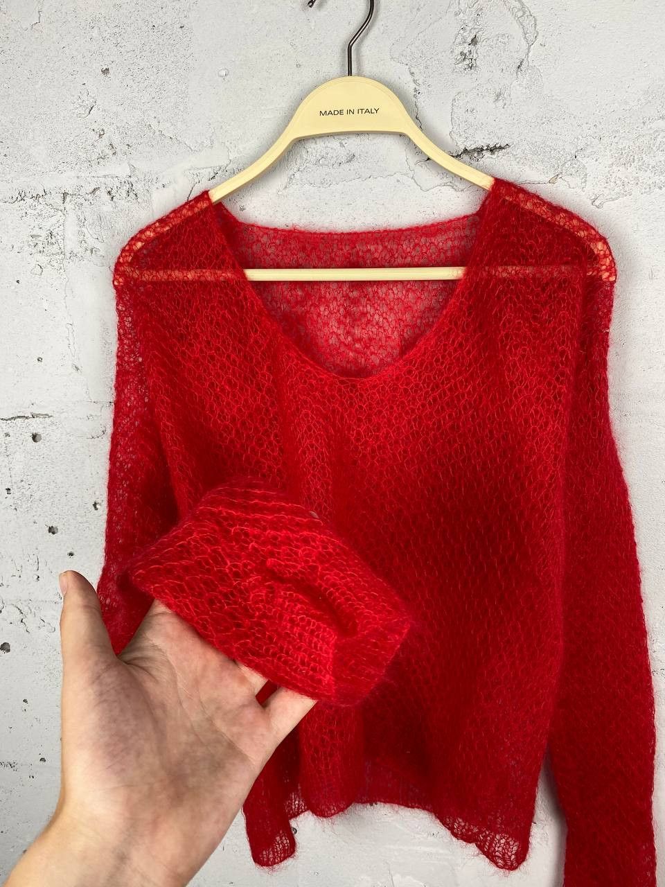 Seditionaries MARNI Style Mixed Mohair Open Knit Sweater red Size S / US 4 / IT 40 - 4 Thumbnail