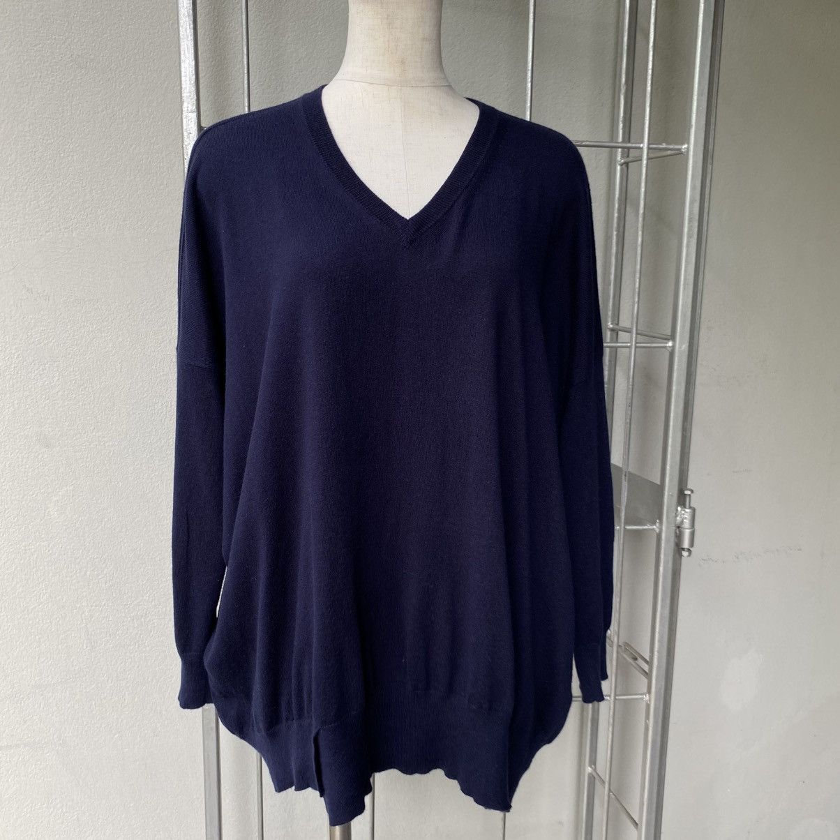 Zucca Zucca Navy Blue V-Neck Knit Sweater Size M / US 6-8 / IT 42-44 - 15 Thumbnail