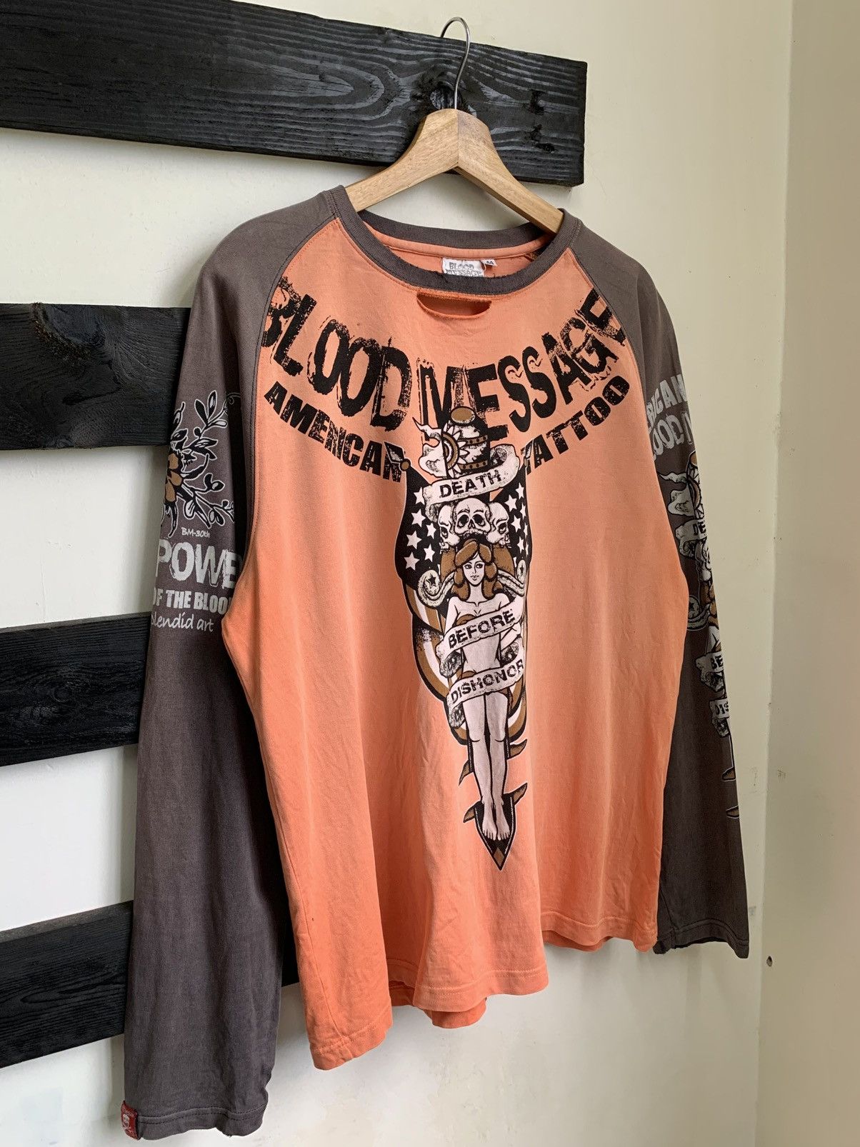 Affliction Distressed Sunfaded Blood Message Tatoo by Ted Company Shirt Size US L / EU 52-54 / 3 - 3 Thumbnail