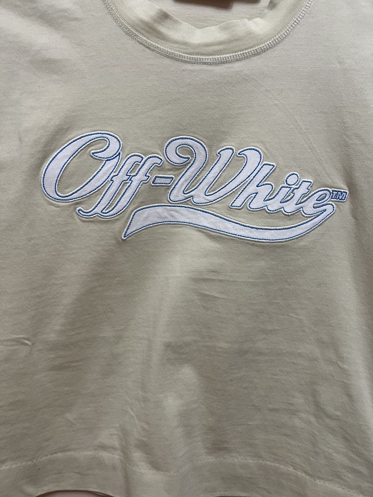 Off-White Off-White Embroidered Baseball Logo Beige Crop Top | 2XS Size XXS / US 00 / IT 34 - 2 Thumbnail