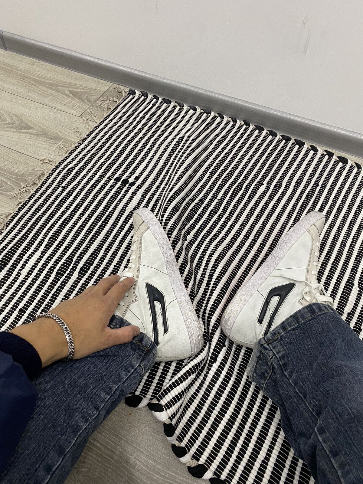 Avant Garde x Diesel Vintage Diesel D Logo Hi Top Sneakers Shoes White Avantgarde, Men's (Size 11)