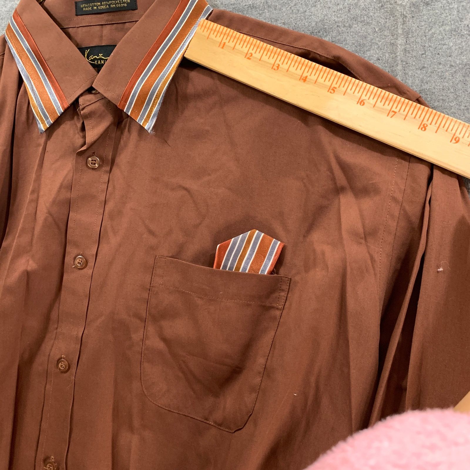 Other Kani Gold Button Up Brown Shirt Adult Extra Large Shirt Mens Size US XL / EU 56 / 4 - 4 Thumbnail