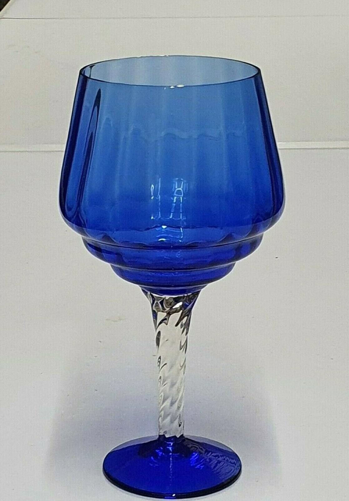 Poeme Bohemien Bohemia Vintage Extra Large Blue Crystal Brandy Glass 9 2/3" Size ONE SIZE - 2 Thumbnail